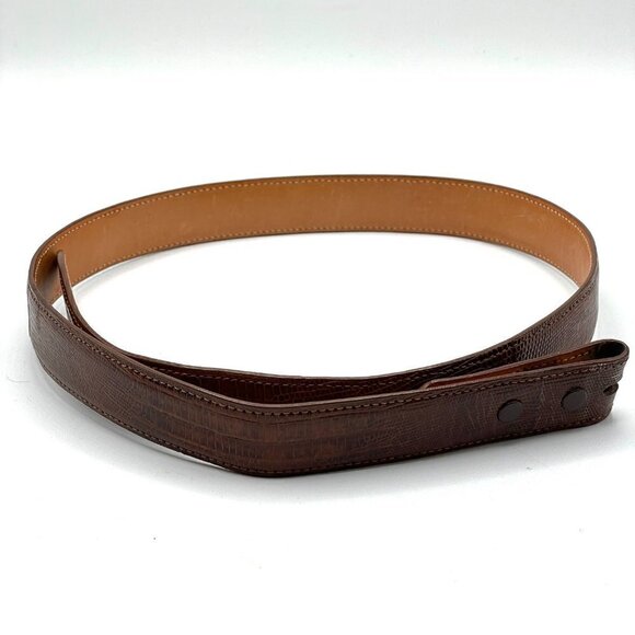Pat Areias Vintage Genuine Lizard Brown Waist Belt Strap Size 28 Made in USA